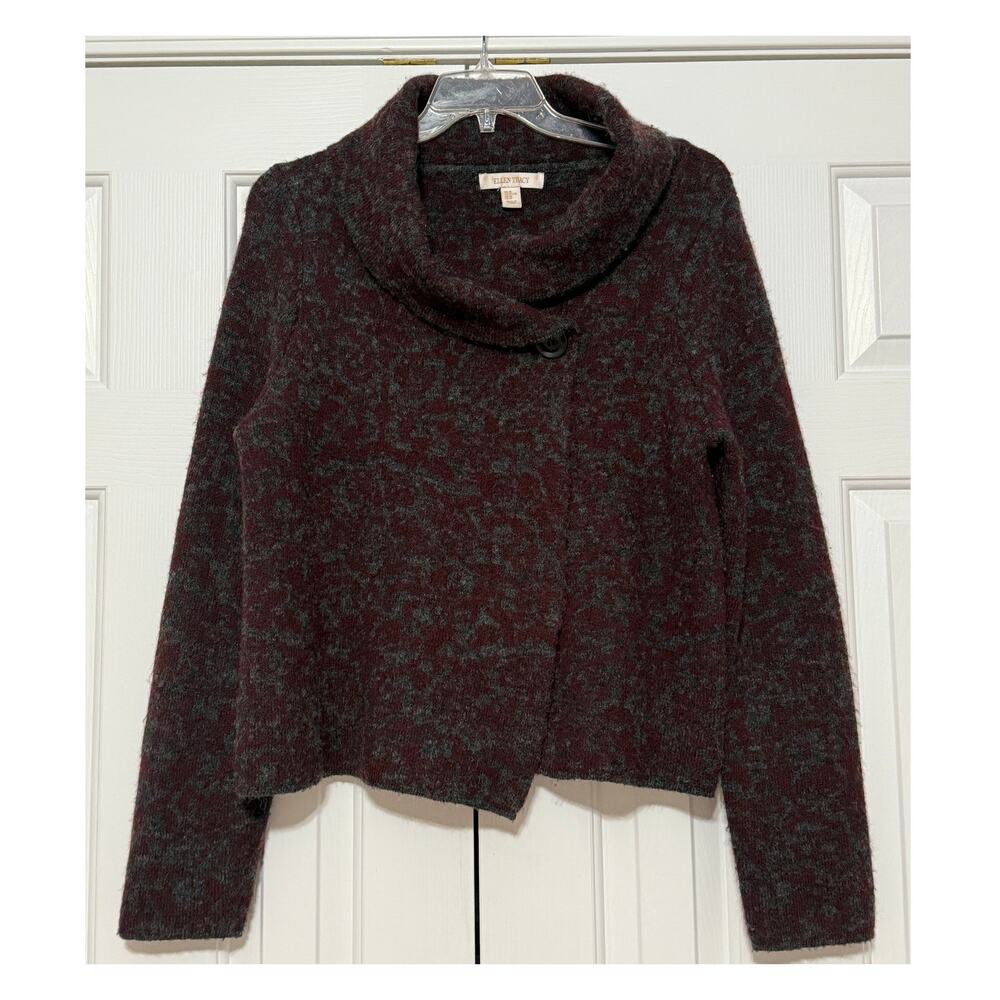 Ellen Tracy Shawl Collar Wool-Blend Sweater, Size XL